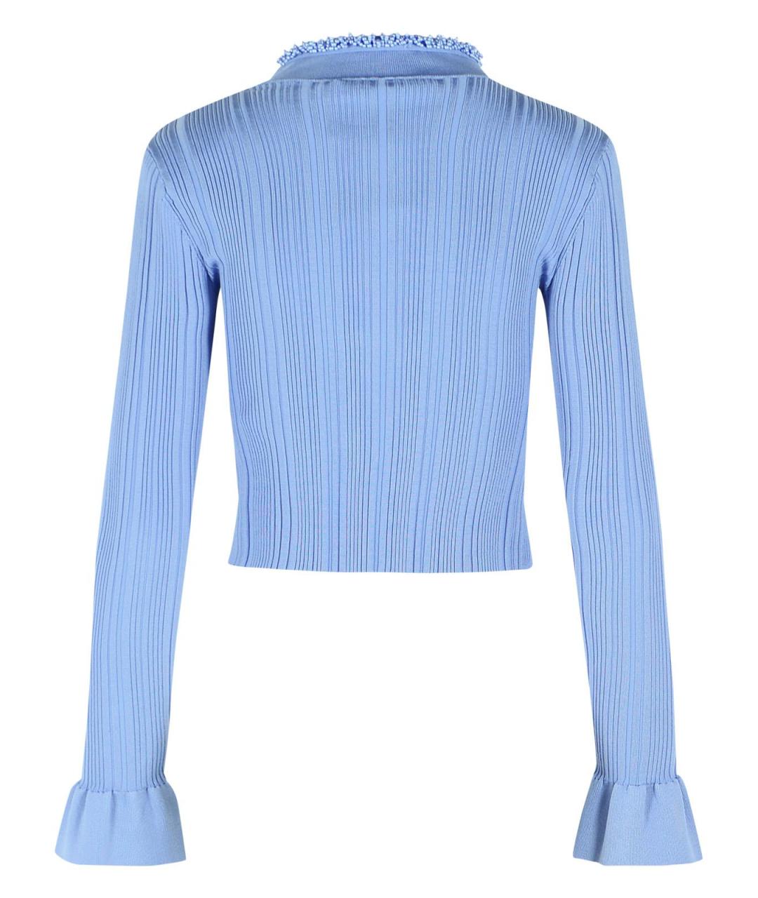 SELF-PORTRAIT Голубой вискозный кардиган, фото 3