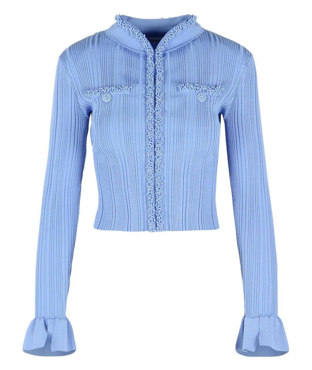 SELF-PORTRAIT Голубой вискозный кардиган, фото 1