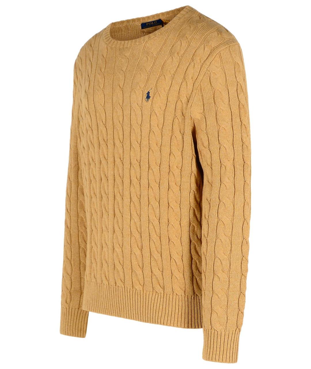 POLO RALPH LAUREN Бежевый хлопковый джемпер / свитер, фото 2