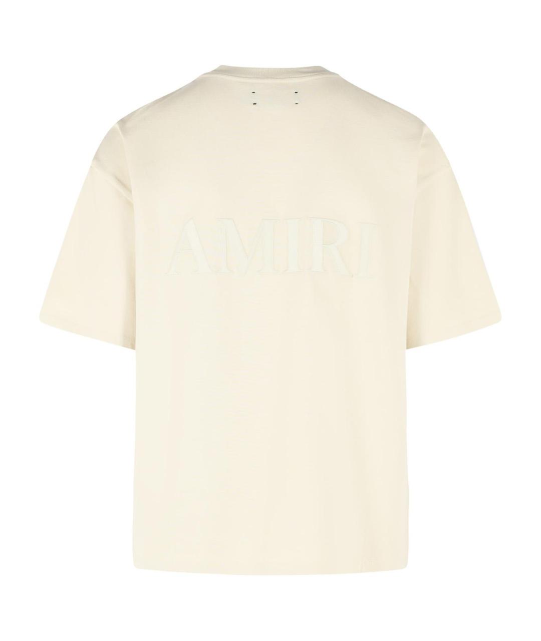 AMIRI Бежевая хлопковая футболка, фото 3