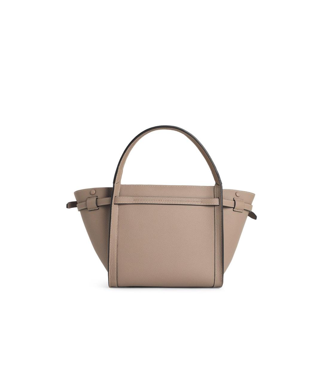 TOD'S Бежевая кожаная сумка тоут, фото 3