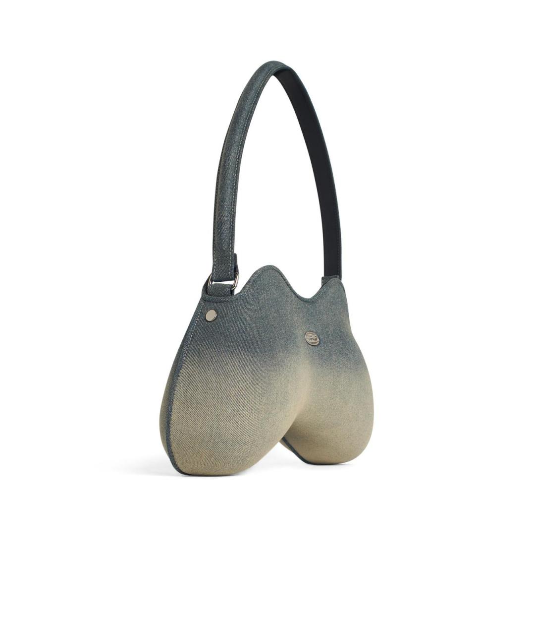 DIESEL Синяя хлопковая сумка через плечо, фото 2