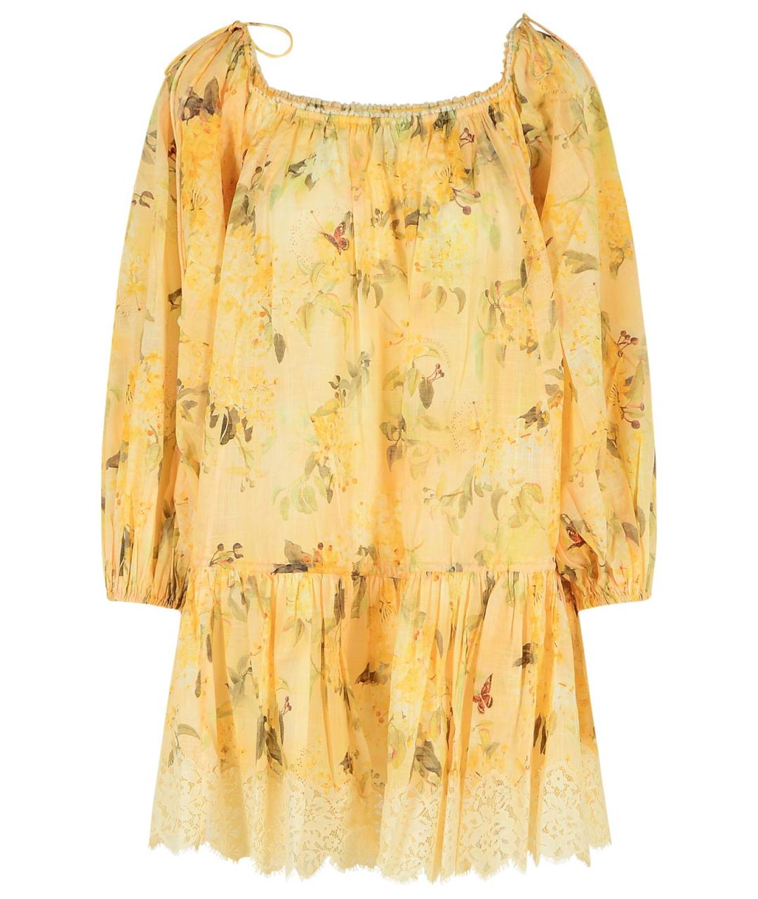 ZIMMERMANN Желтое хлопковое повседневное платье, фото 1