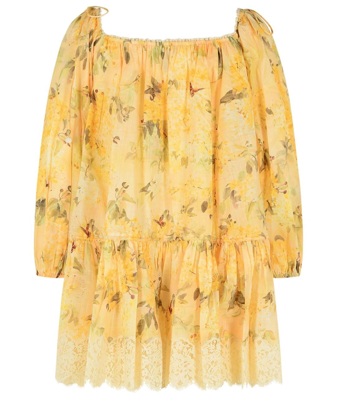 ZIMMERMANN Желтое хлопковое повседневное платье, фото 3
