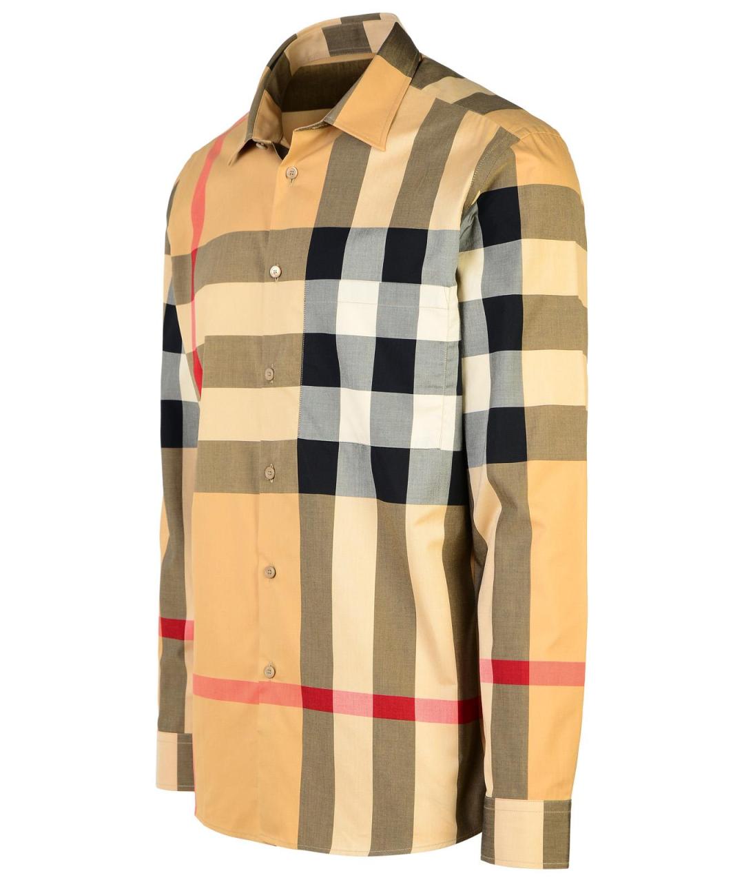 BURBERRY Бежевая хлопковая кэжуал рубашка, фото 2
