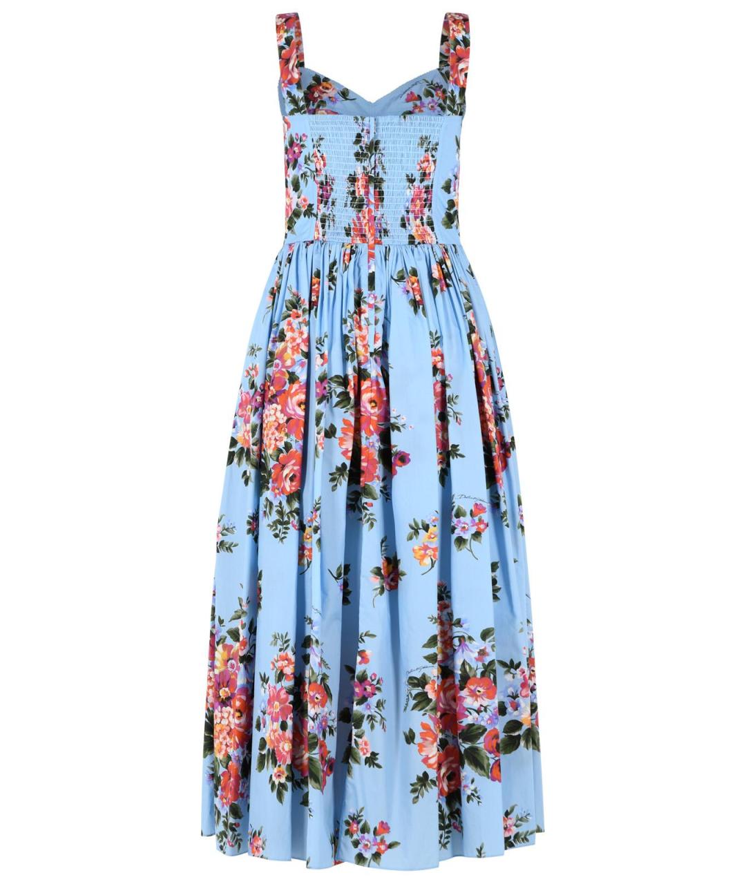 DOLCE&GABBANA Голубой хлопковый сарафан, фото 3