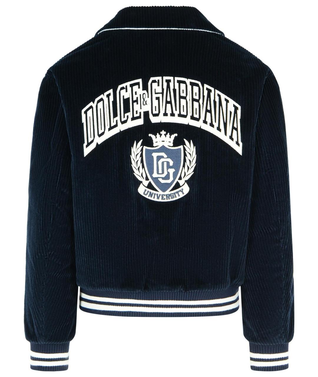 DOLCE&GABBANA Темно-синяя шерстяная куртка, фото 3