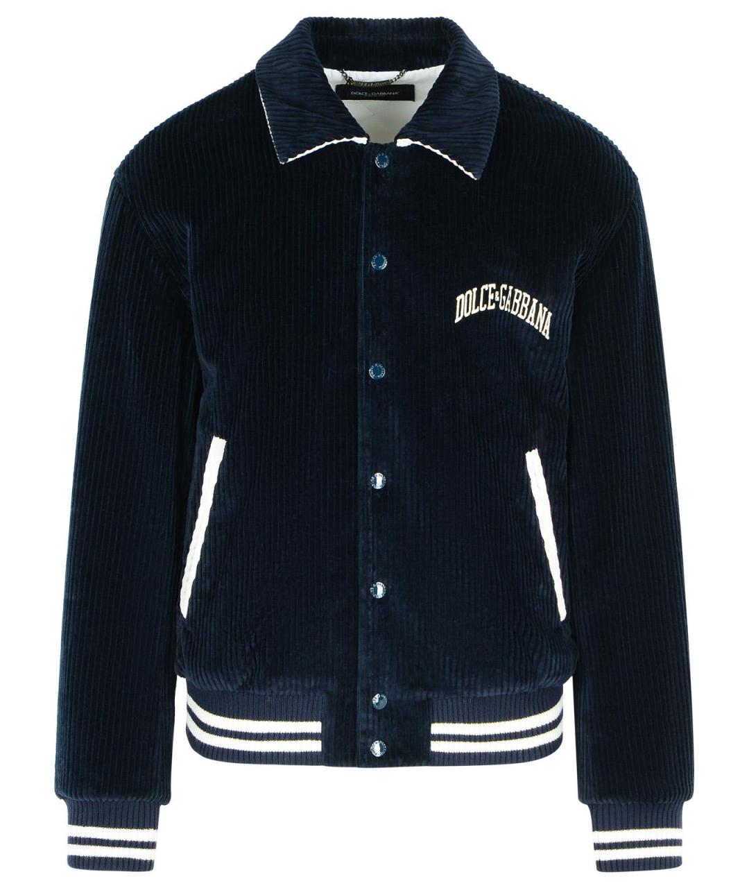 DOLCE&GABBANA Темно-синяя шерстяная куртка, фото 1