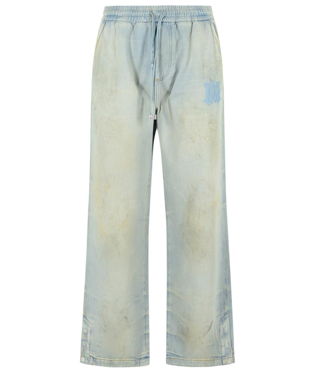 AMIRI Голубые хлопковые прямые джинсы, фото 1