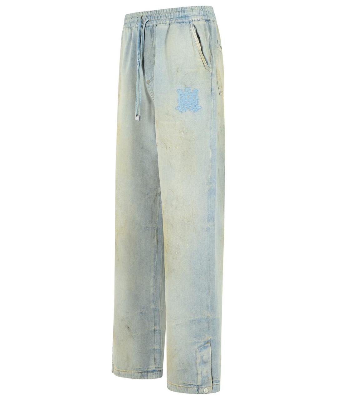 AMIRI Голубые хлопковые прямые джинсы, фото 2