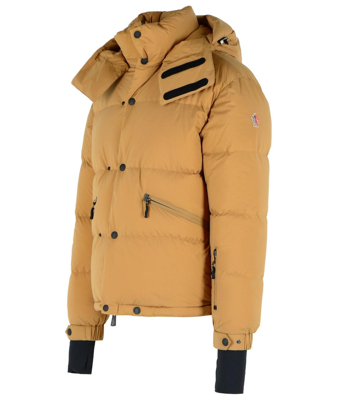 MONCLER GRENOBLE Коричневый полиамидовый пуховик, фото 2