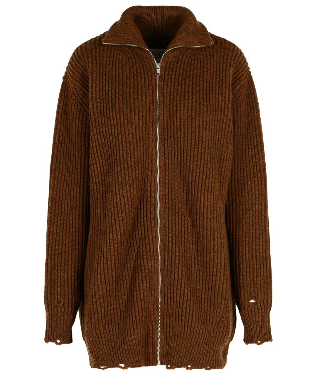 MM6 MAISON MARGIELA Коричневый шерстяной кардиган, фото 1
