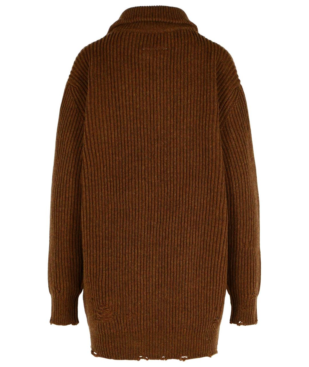 MM6 MAISON MARGIELA Коричневый шерстяной кардиган, фото 3