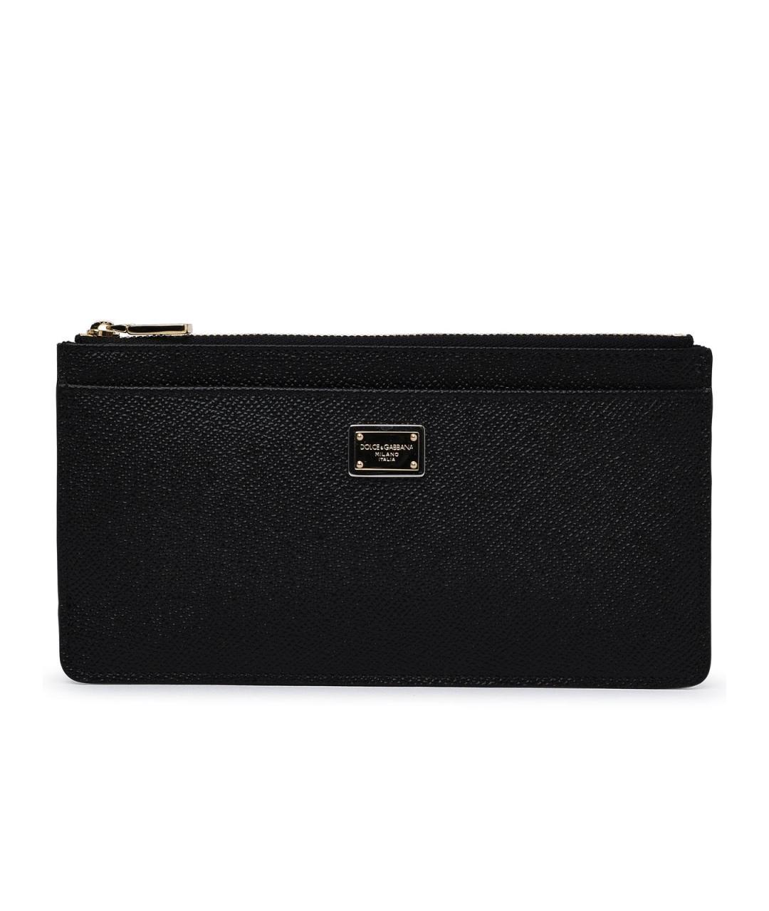 DOLCE&GABBANA Черный кожаный кошелек, фото 1
