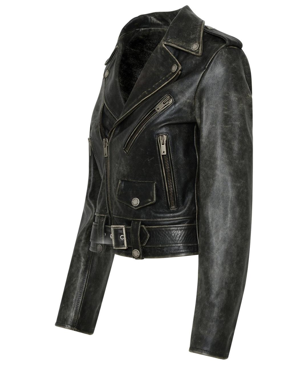 GOLDEN GOOSE DELUXE BRAND Черная кожаная куртка, фото 2