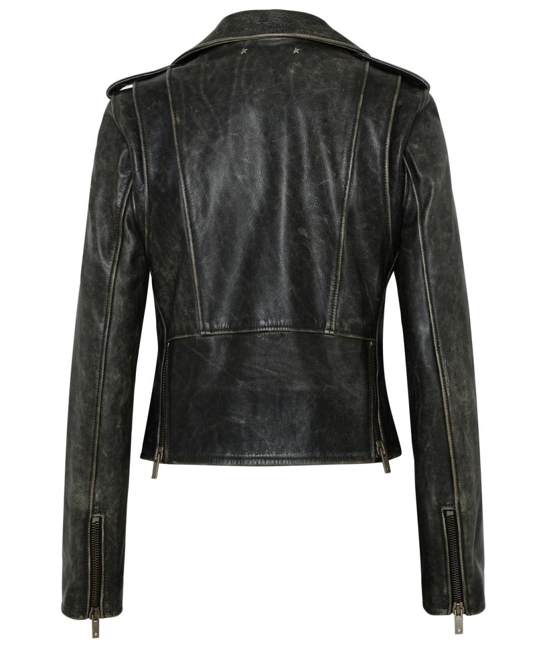 GOLDEN GOOSE DELUXE BRAND Черная кожаная куртка, фото 3