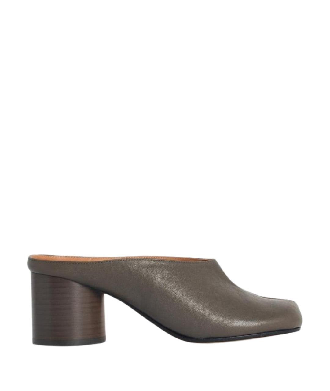 MAISON MARGIELA Зеленые кожаные мюли, фото 1