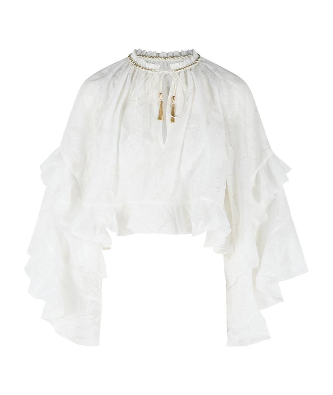 ZIMMERMANN Белая хлопковая блузы, фото 1