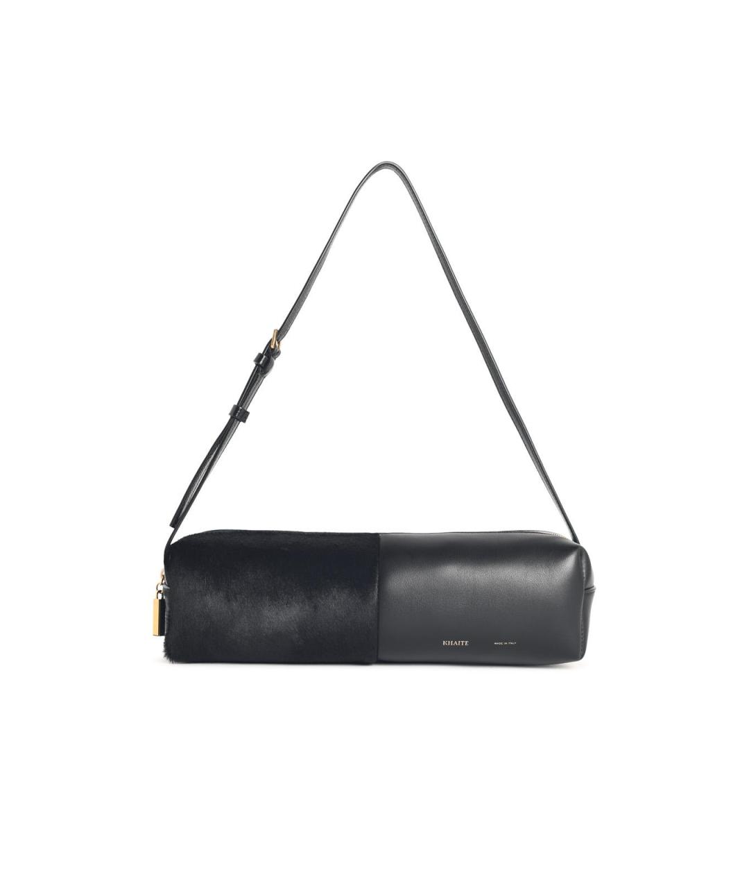 KHAITE Черная кожаная сумка через плечо, фото 1
