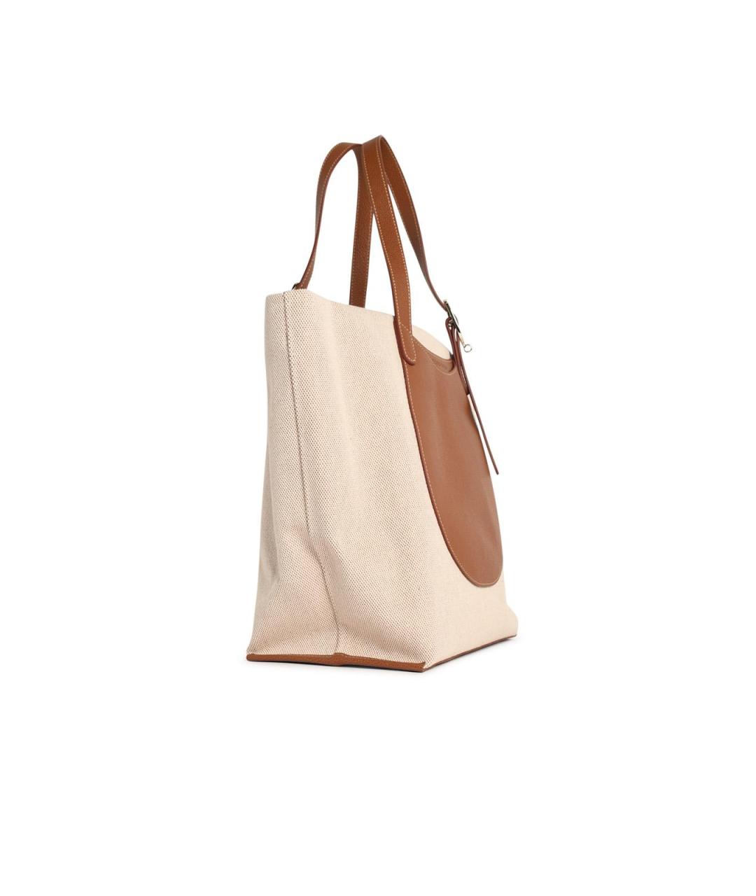 LONGCHAMP Коричневая хлопковая сумка тоут, фото 2