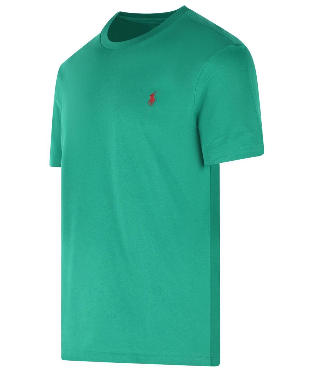 POLO RALPH LAUREN Зеленая хлопковая футболка, фото 2