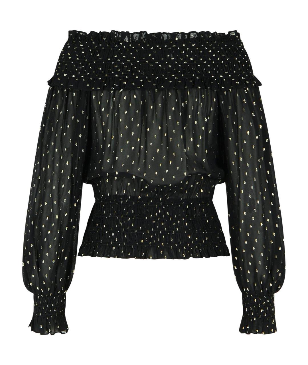 SELF-PORTRAIT Черная вискозная блузы, фото 3