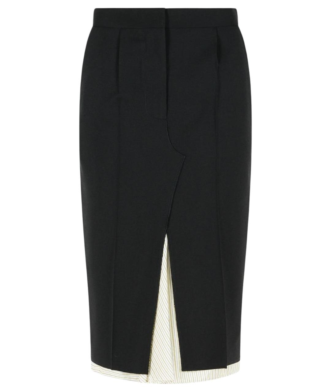 MARNI Черная шерстяная юбка миди, фото 1