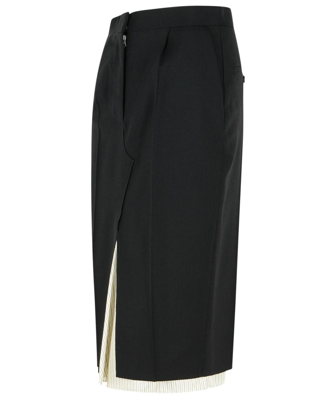 MARNI Черная шерстяная юбка миди, фото 2