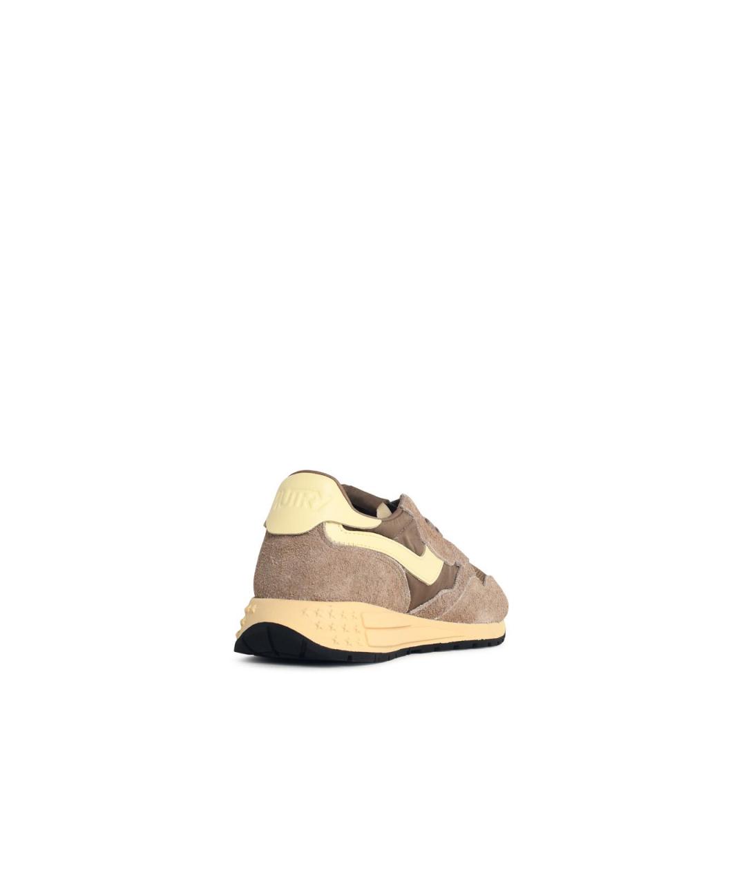 AUTRY Коричневые кожаные низкие кроссовки / кеды, фото 3