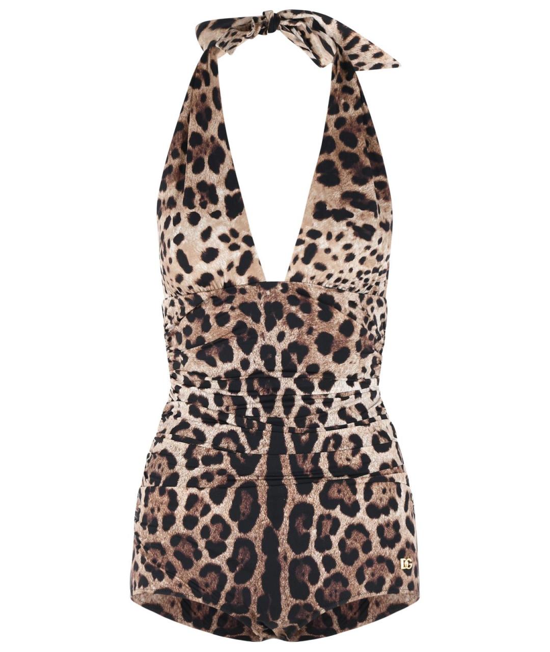 DOLCE&GABBANA Коричневый полиамидовый купальник, фото 1