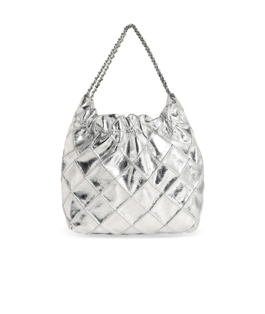 TORY BURCH Серебряная кожаная сумка тоут, фото 1