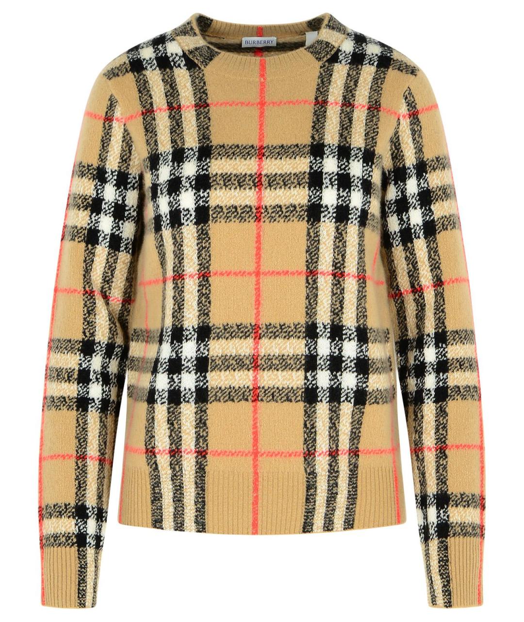 BURBERRY Бежевый кашемировый джемпер / свитер, фото 1