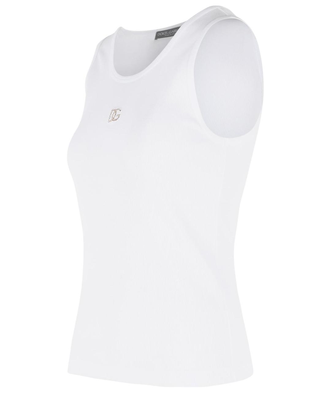 DOLCE&GABBANA Белая хлопковая майка, фото 2