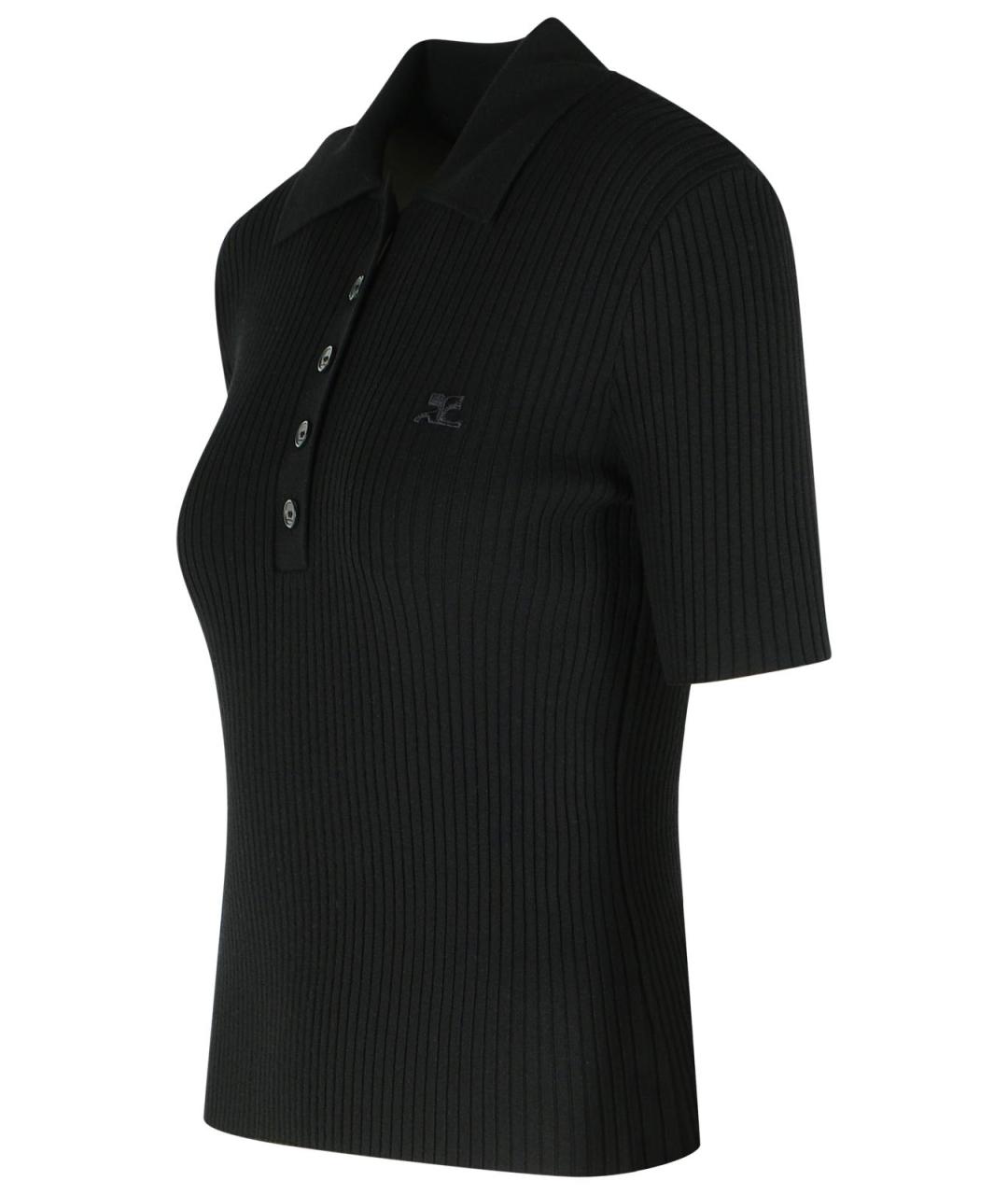 COURREGES Черная вискозная футболка, фото 2