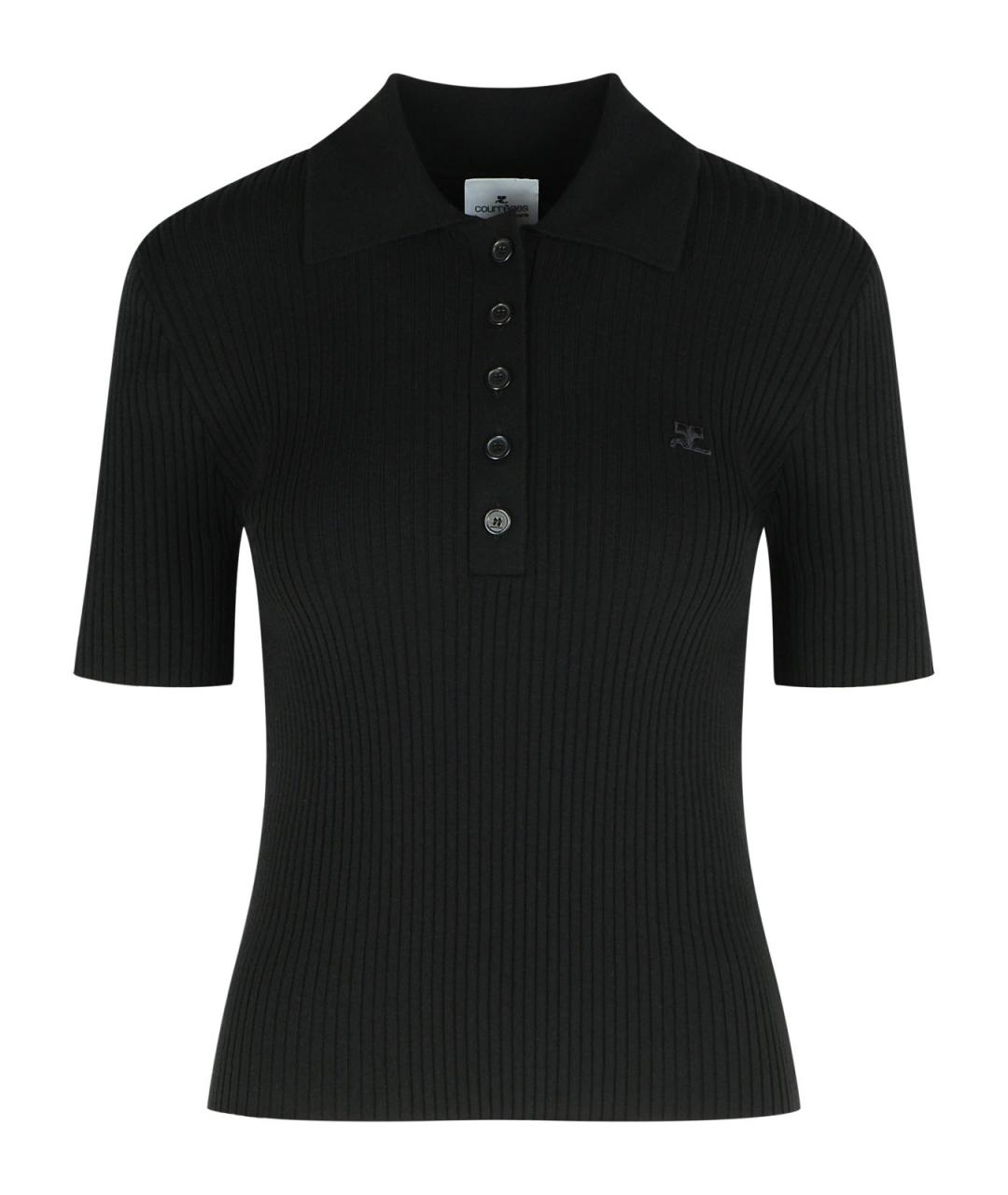 COURREGES Черная вискозная футболка, фото 1