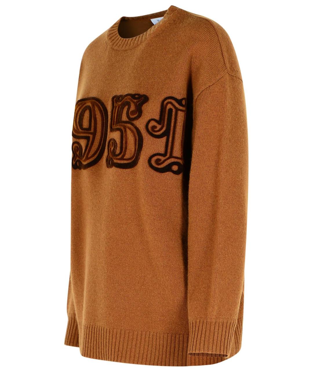 MAX MARA Коричневый шерстяной джемпер / свитер, фото 2