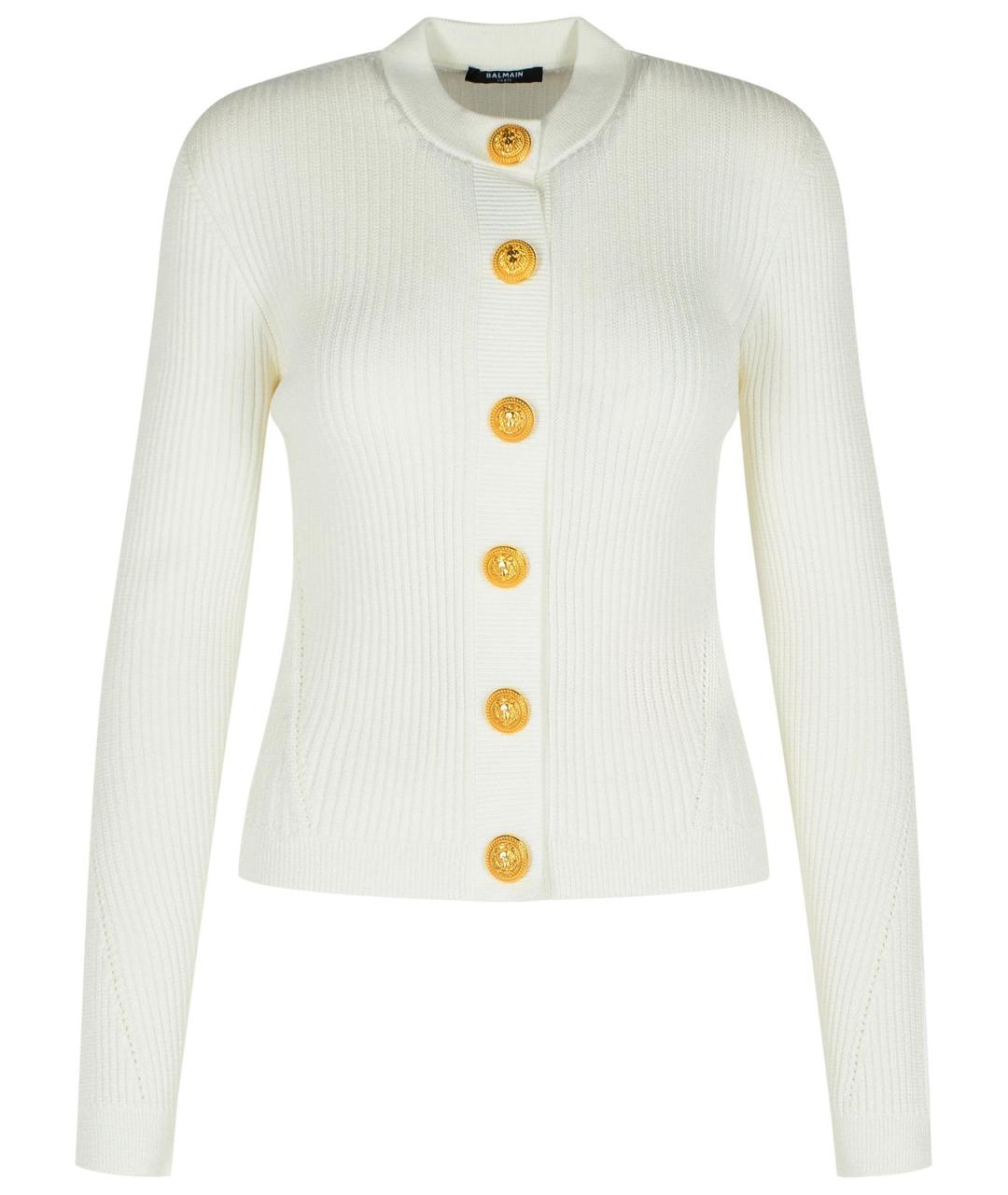 BALMAIN Белый вискозный кардиган, фото 1
