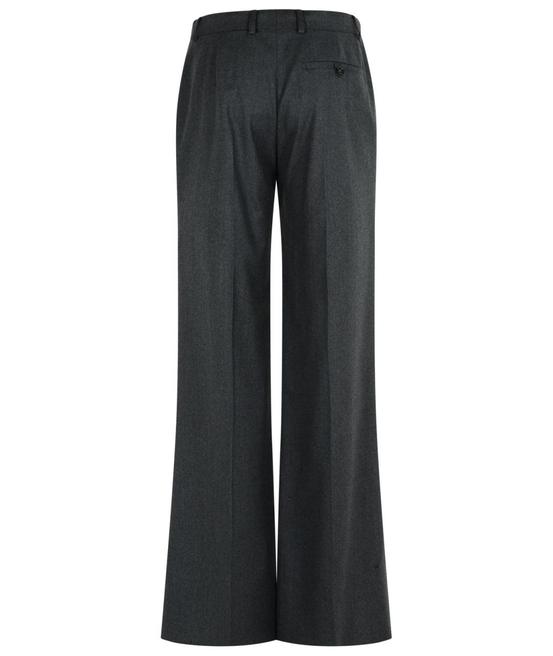 STELLA MCCARTNEY Серые шерстяные прямые брюки, фото 3