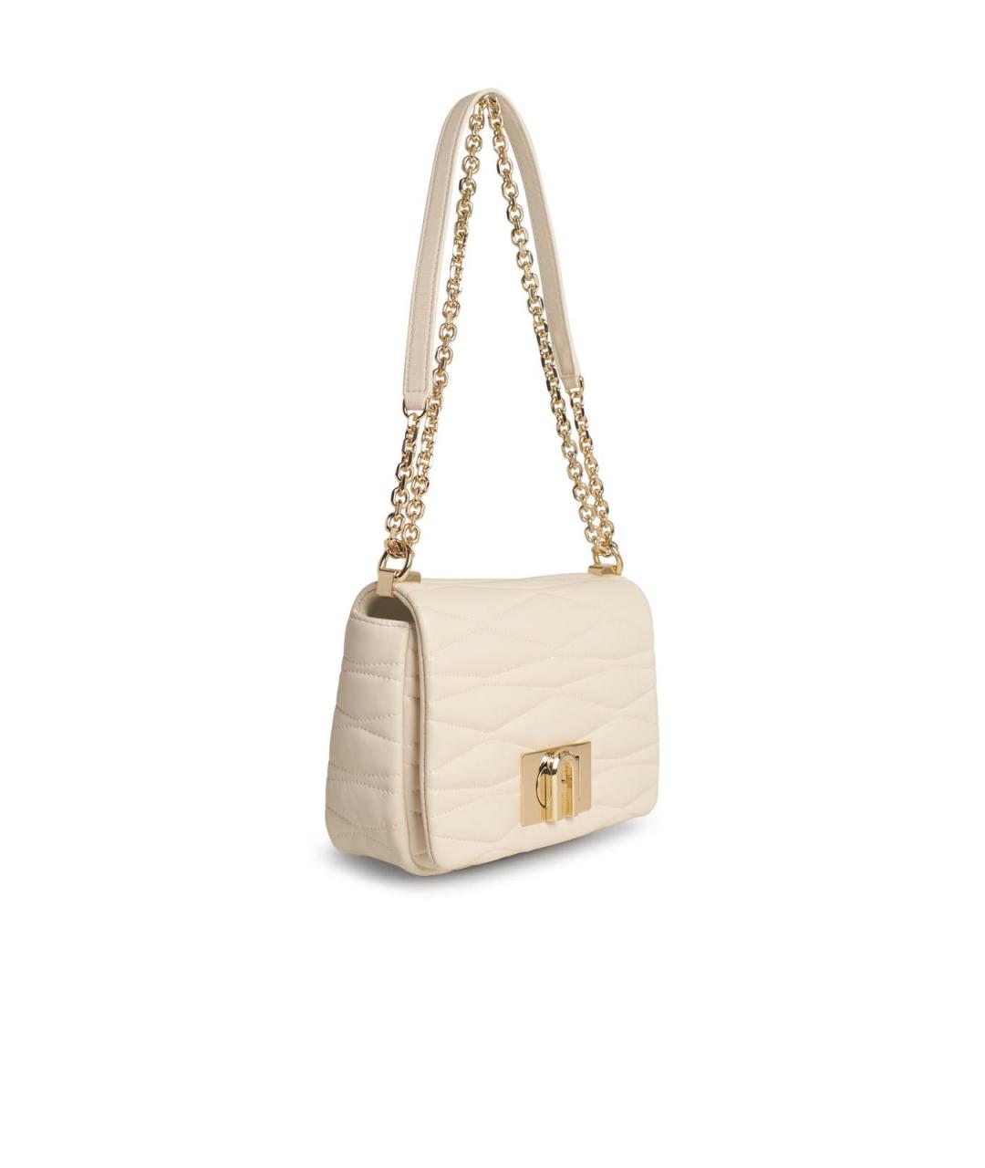 FURLA Бежевая кожаная сумка через плечо, фото 2