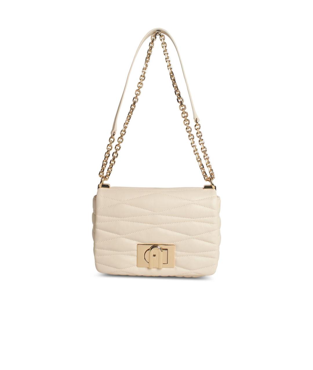 FURLA Бежевая кожаная сумка через плечо, фото 1