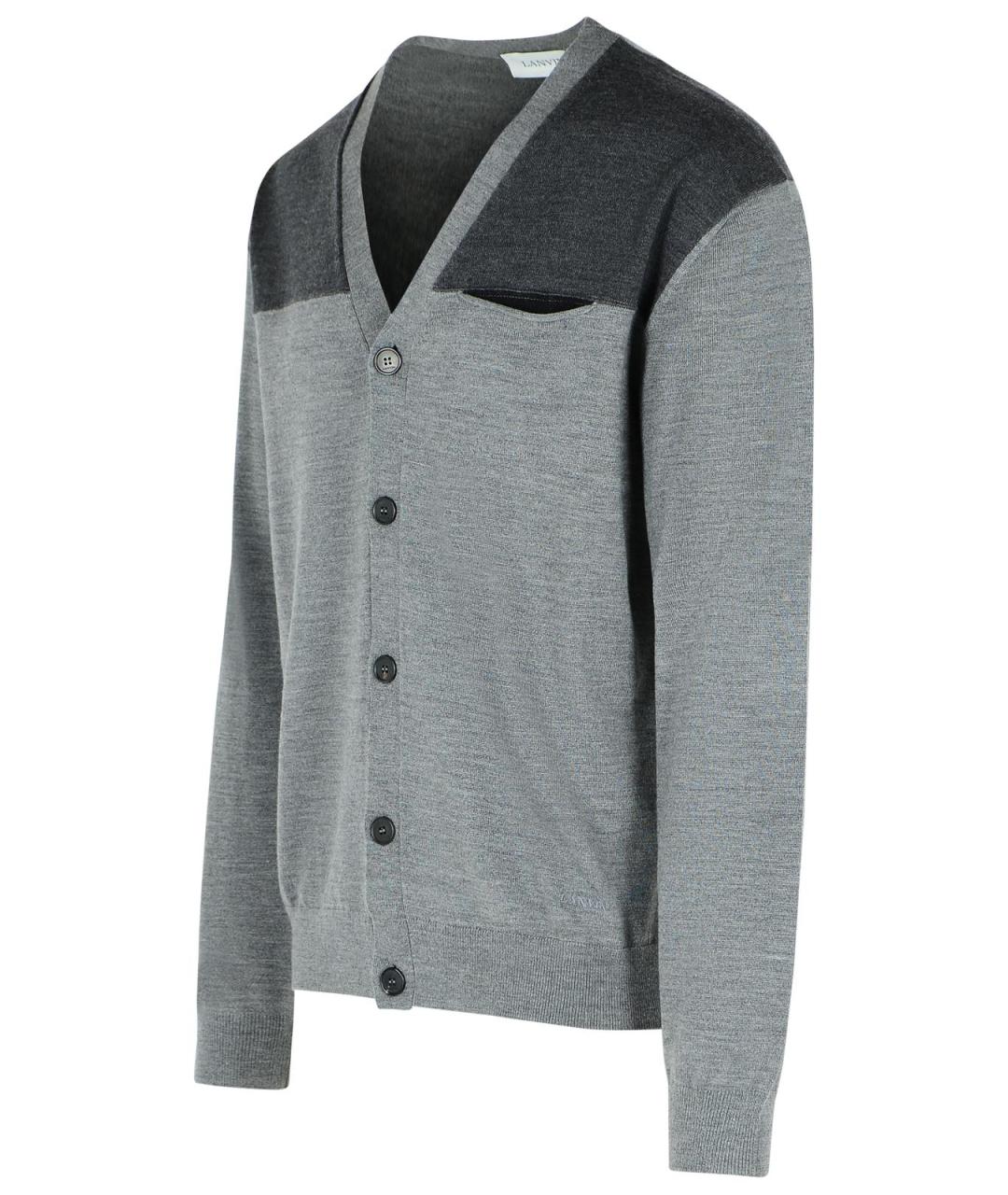 LANVIN Серый шерстяной кардиган, фото 2