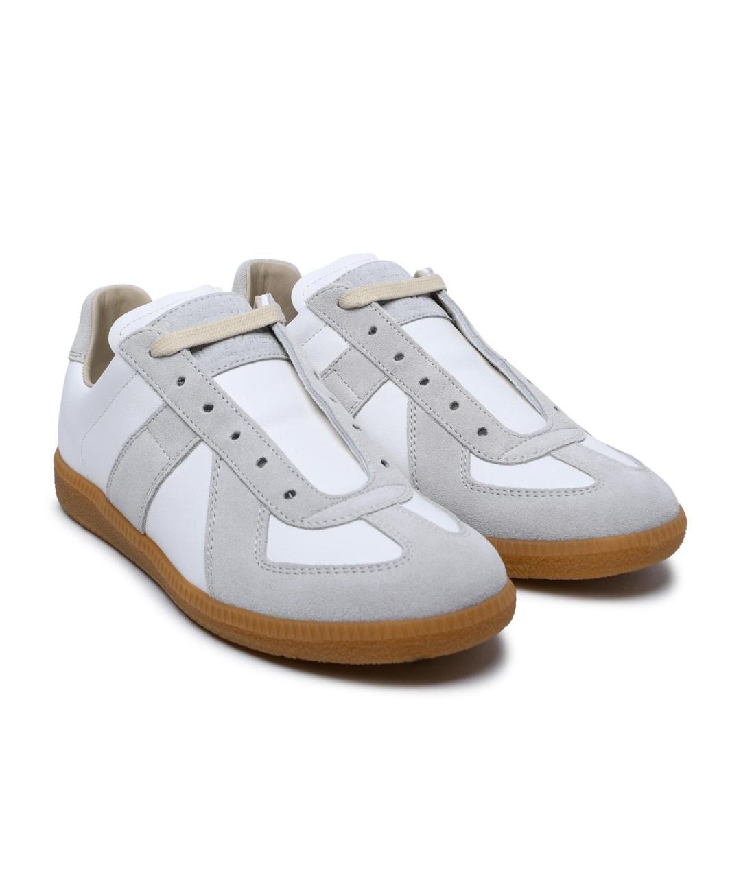 MAISON MARGIELA Белые кожаные кеды, фото 2