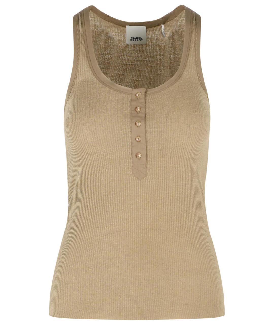 ISABEL MARANT Бежевая шелковая майка, фото 1