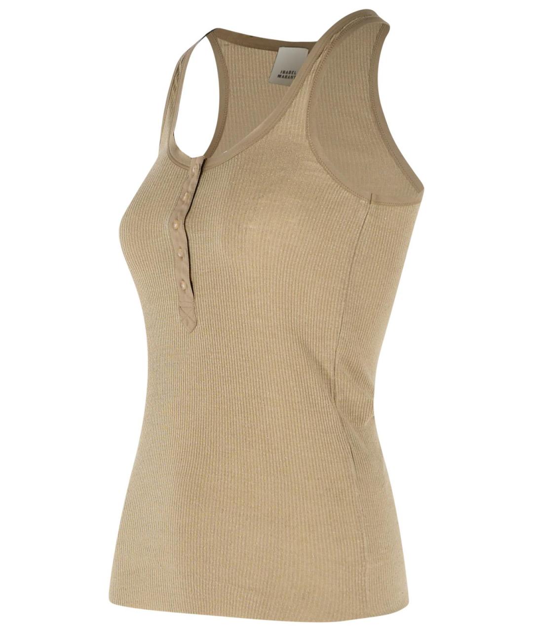 ISABEL MARANT Бежевая шелковая майка, фото 2