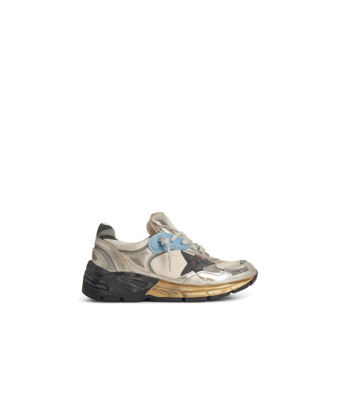 GOLDEN GOOSE DELUXE BRAND Серебряные кожаные кроссовки, фото 4