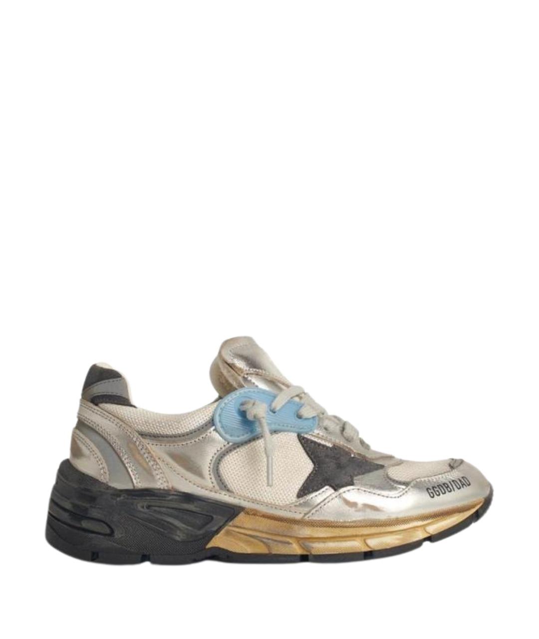 GOLDEN GOOSE DELUXE BRAND Серебряные кожаные кроссовки, фото 1