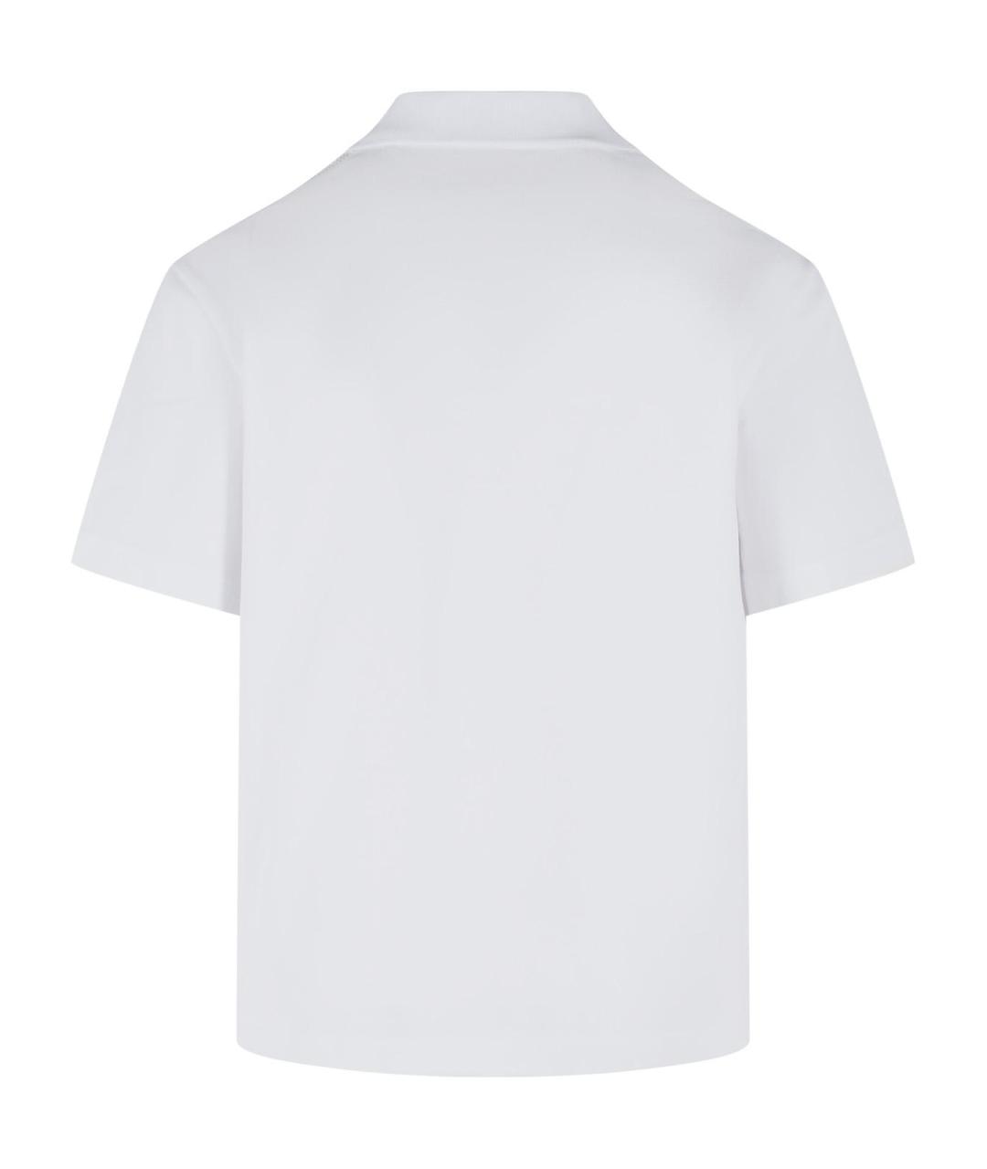 MONCLER Белое хлопковое поло с коротким рукавом, фото 3