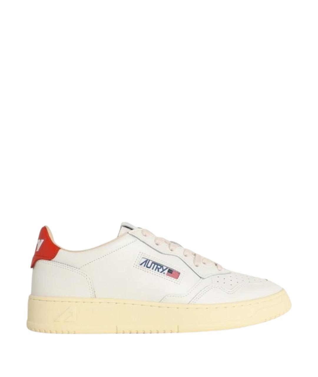 AUTRY Белые кожаные низкие кроссовки / кеды, фото 1