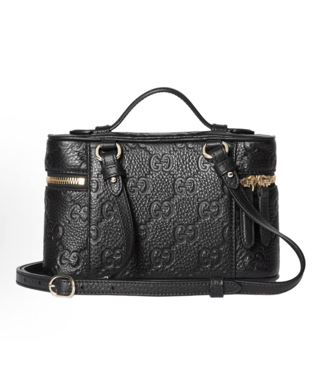 GUCCI Черная кожаная сумка с короткими ручками, фото 4