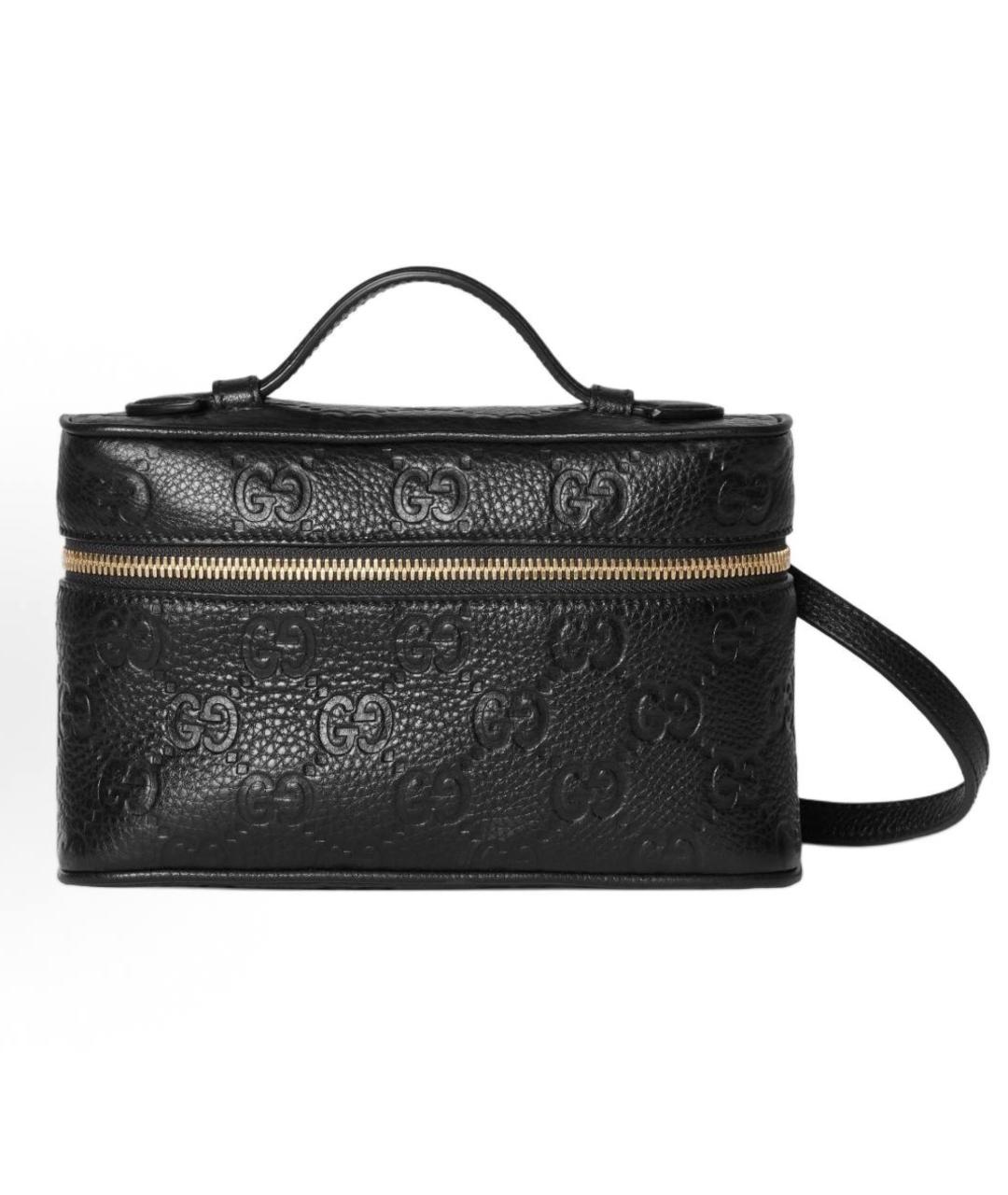 GUCCI Черная кожаная сумка с короткими ручками, фото 5